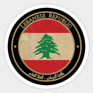 Vintage Lebanon Lebanese Republic Asia Asian Flag Sticker